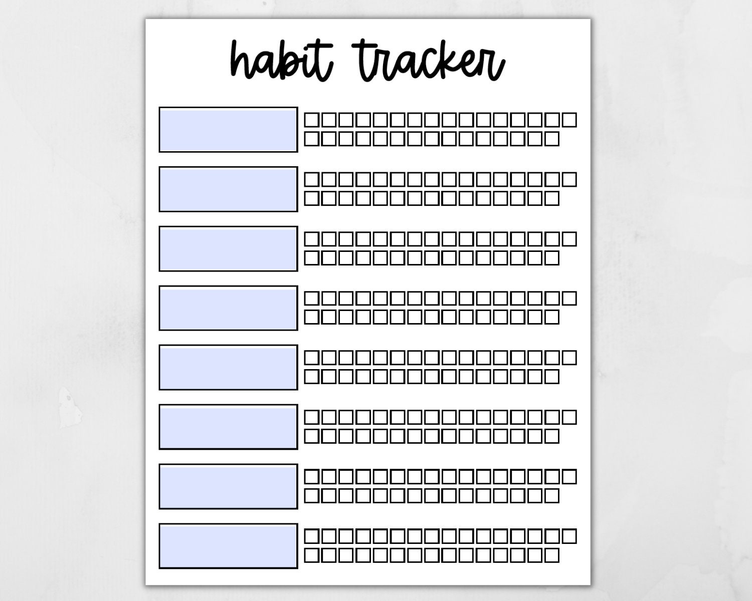 Editable Habit Tracker Printable Habit Tracker PDF New Year Resolution ...