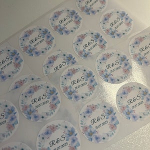 Personalisierte Aufkleber Sticker Etiketten, Hochzeit, Geburtstag, Feier, Taufe, Kommunion, Danke Aufkleber, Aufkleber mit Namen, Boho Style Bild 7