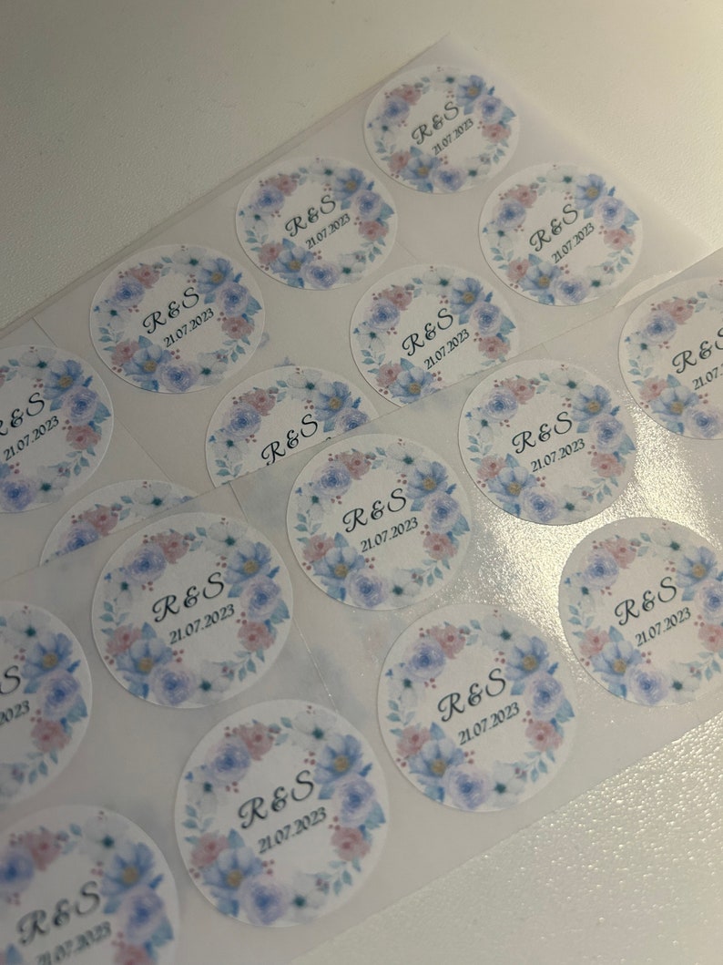 Personalisierte Aufkleber Sticker Etiketten, Hochzeit, Geburtstag, Feier, Taufe, Kommunion, Danke Aufkleber, Aufkleber mit Namen, Boho Style Bild 7