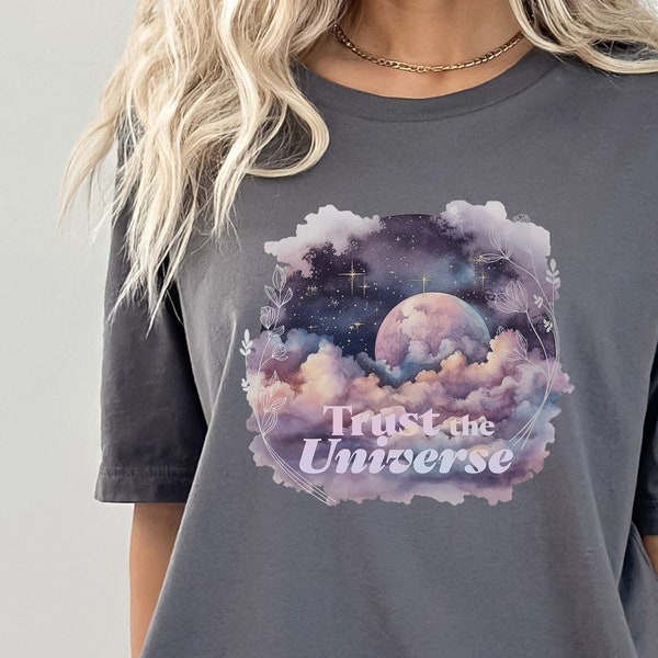 T-shirt Faites confiance à l'univers, chemise spirituelle, chemise de yoga, chemise univers, cadeaux univers, chemise de méditation, chemise spirituelle, cadeau spirituel mignon