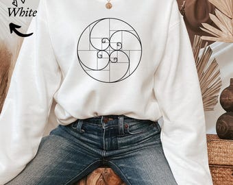 Fibonacci Spiral Sweatshirt: Sacred Geometry Starseed Pullover