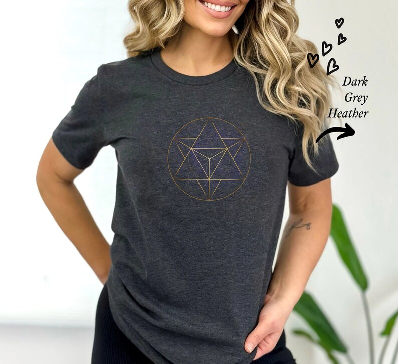 Merkaba Tshirt, Platonic Solid Sacred Geometry, Metatron Cube Shirt