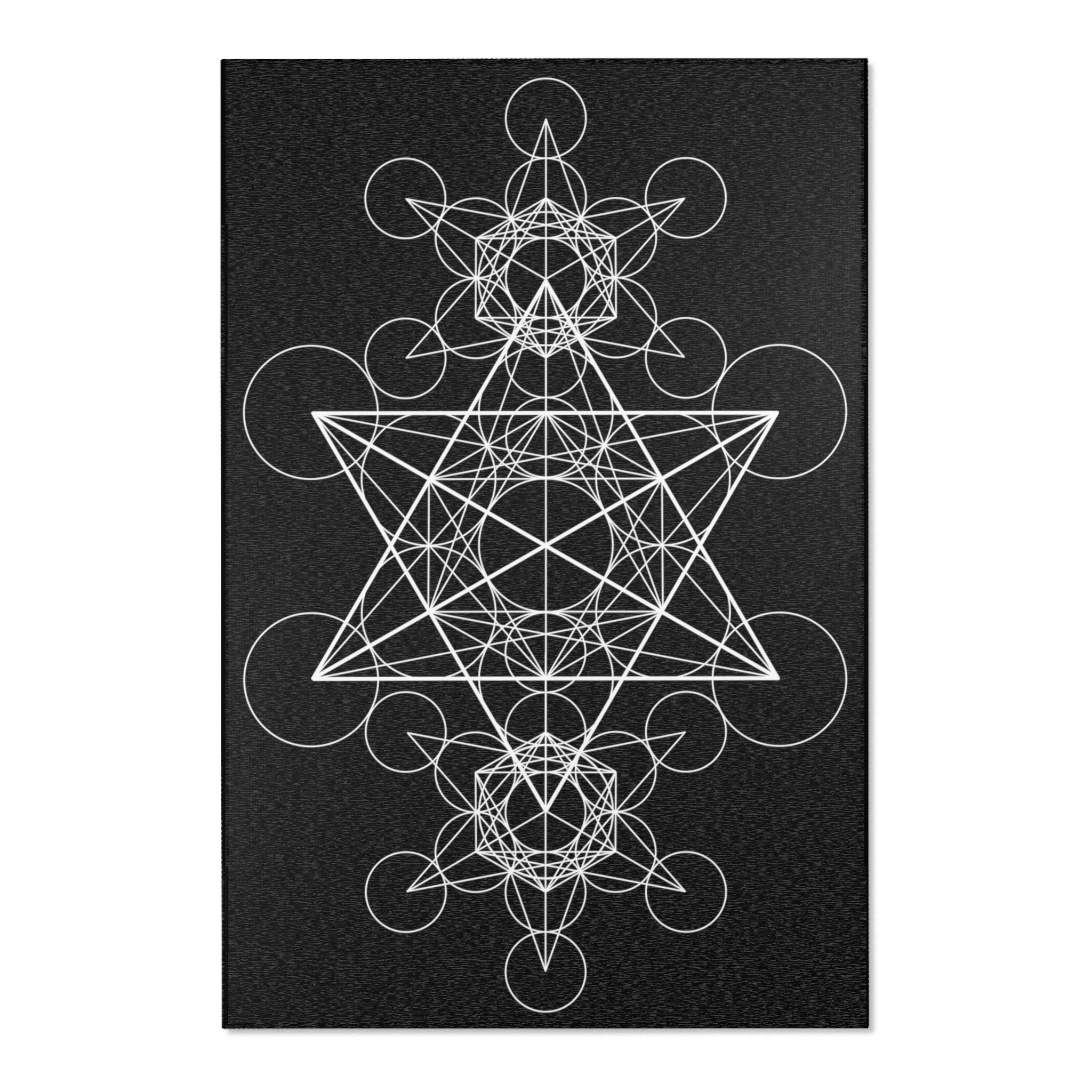 Archangel Metatron's Cube Rug, Sacred Geometry Tapestry Art, Kundalini ...