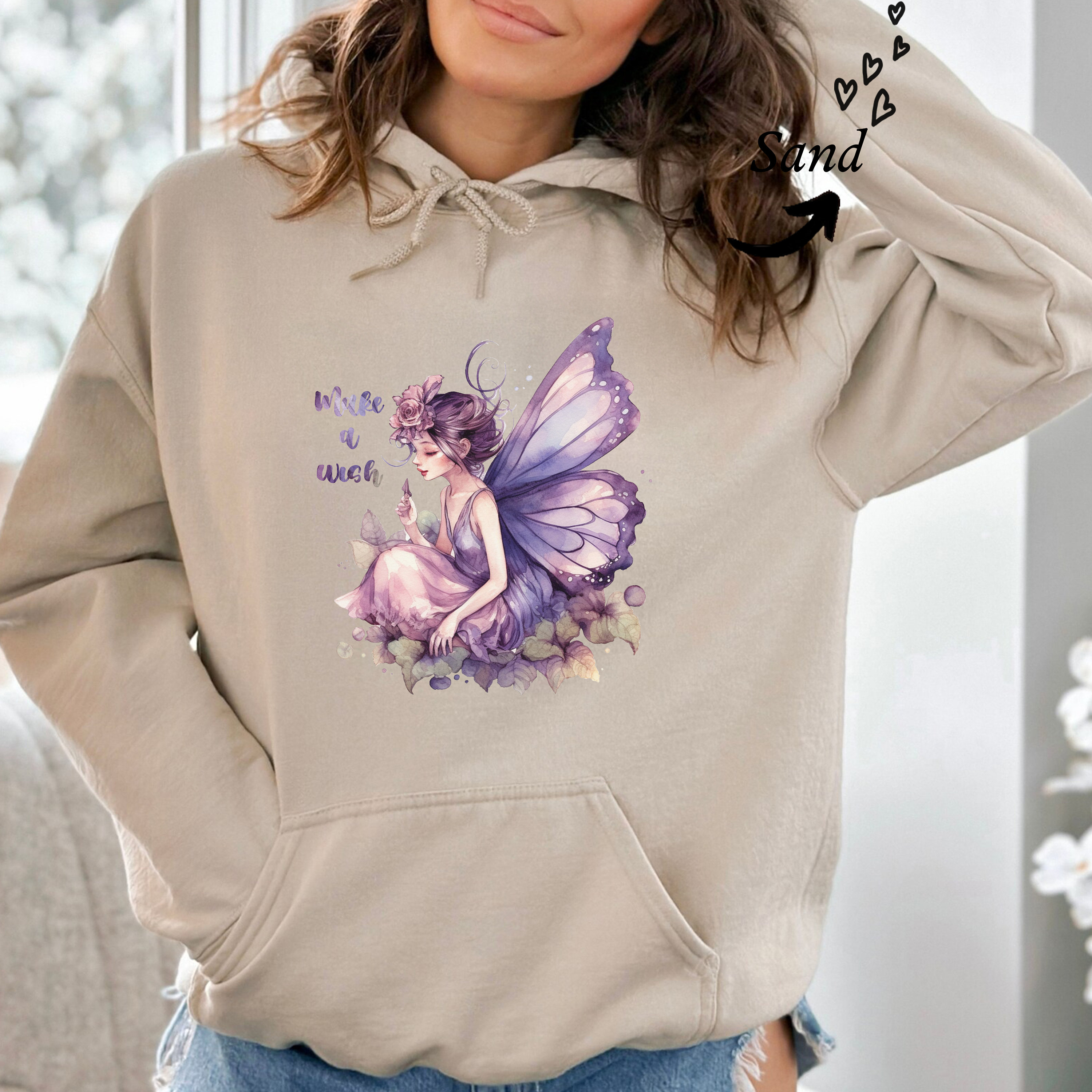 Purple Fairy Pattern Print Women's Sweatshirt