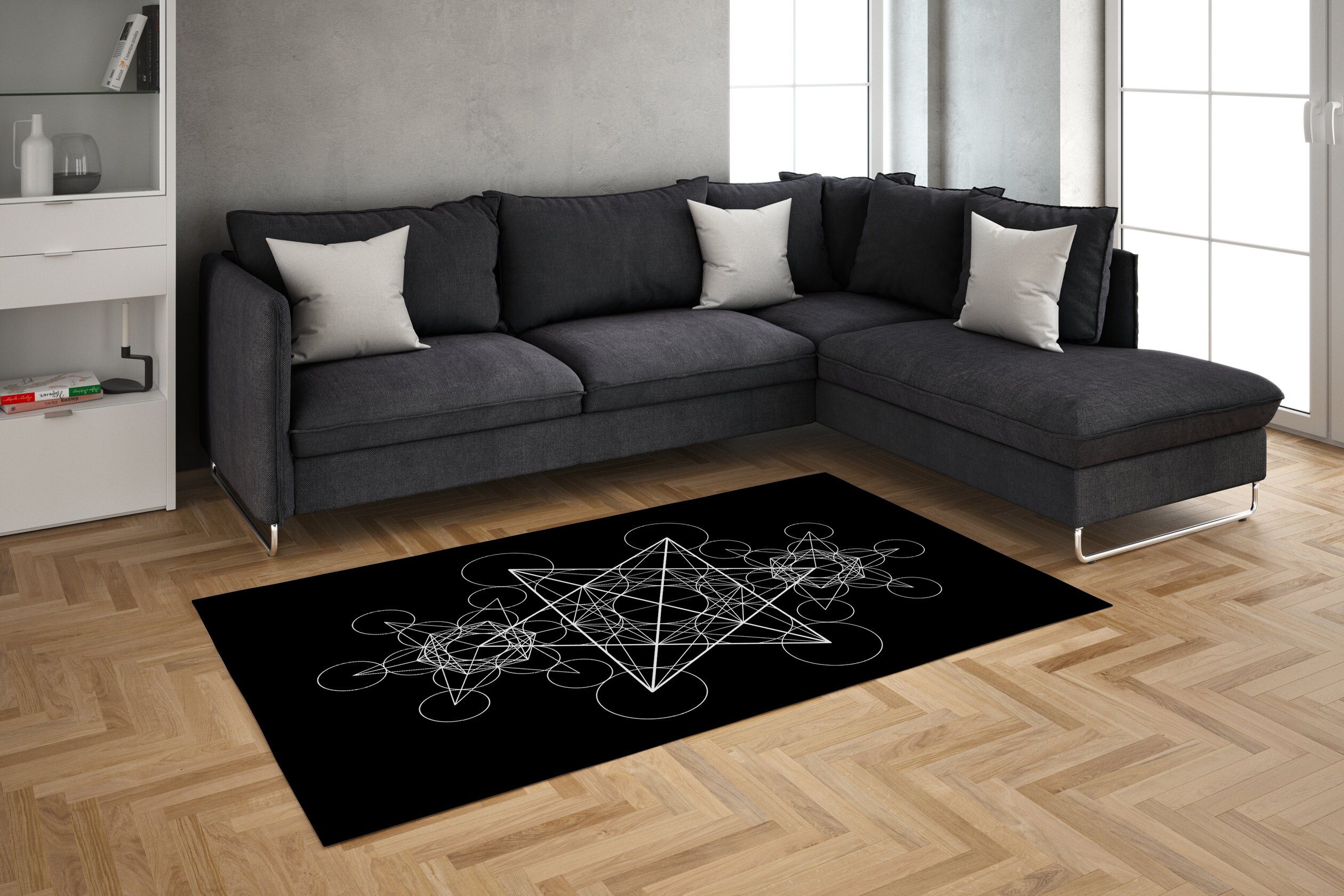 Metatron Cube Rug Archangel Metatron's Cube Rug, Sacred Geometry Tapestry Art, Kundalini ...