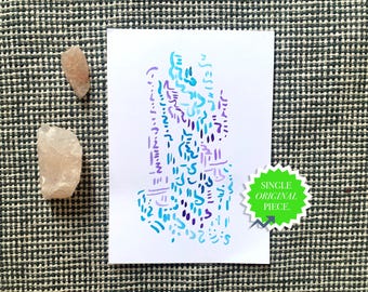 Blaue Avion Sternensaat Aktivierung, Atlantis Übertragung Lichtsprache, Original Kunstdruck, Heilung Spirituelle Energie Lyran, Art Brut, Soul Origins