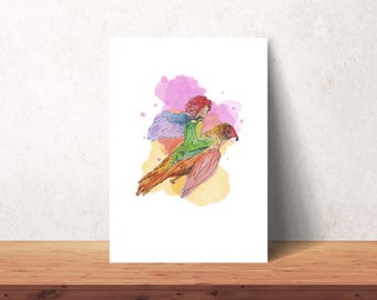 Tag träumen Druck, Aquarell magisches Licht Liebesbringer, Fee Illustration, Kinderzimmer Dekor, Fantasy Kunst, wunderliche Illustration