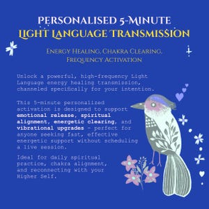 5 minuters videoöverföring med ljusspråk - Personlig, Energihealing, Chakraclearing, Frekvensaktivering, Trancemedium