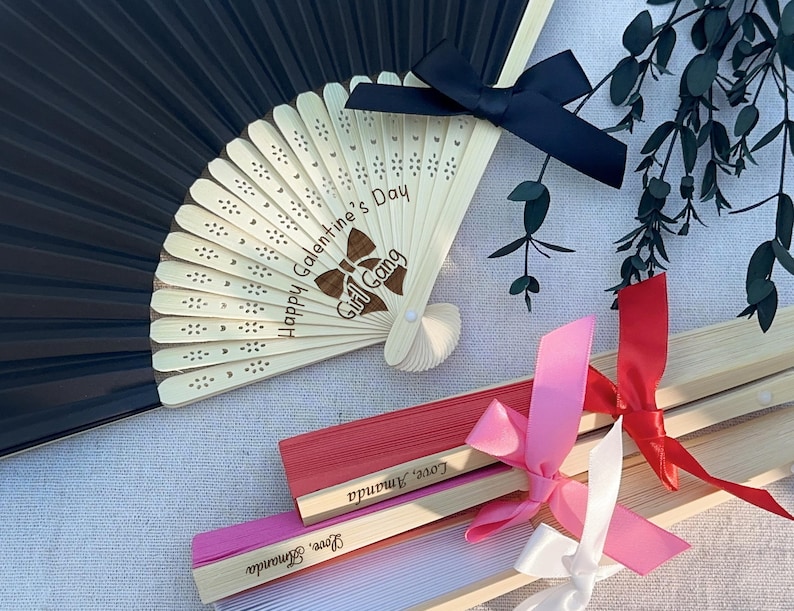 Galentines Day Gifts Fan with Ribbon Bows, Girl Night Party Favor for Guests, Friends Galentine, Friends Valentines Day, Gift Best Friends image 6