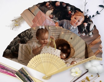 Bulk Baby Shower Fans with Photo, Custom Baptism Paper Fan, Baby Gifts, Welcome Baby Favors, Personalized Fan for Baby Shower, Baby Girl Boy