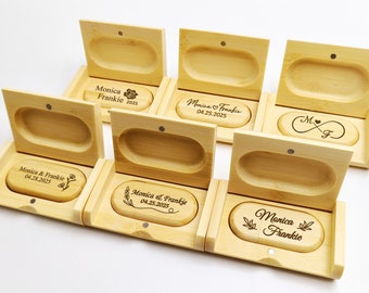 Wedding Favors Custom USB Gift for wedding | Custom Wedding USB Wooden Memory Gift Box | Custom Memory Photo Box | Custom Couple Gift| W/Bag