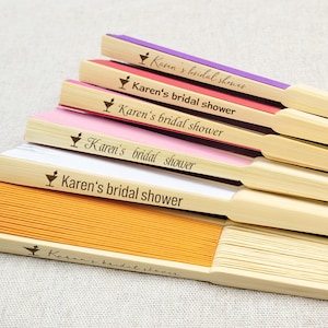 Abanicos de despedida de soltera a granel para invitados, abanicos de mano para despedida de soltera, abanicos personalizados, regalo de compromiso, regalo de despedida de soltera, abanicos de recuerdo para futura esposa