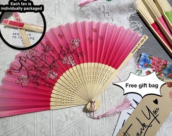 Custom Quinceañera Favor Hand Fans with Tassel/15th Birthday Party Favor Fans/Mis Quince Años Butterfly Hand Fans/Sweet 15 & 16 Folding Fans