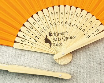XV Mis Quince Años Favor in Bulk Customized Quinceañera Birthday Fan/Personalized Party Favors Celebration/Sweet 15 & Sweet 16/Wedding Favor