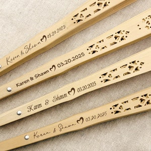 Personalized Wedding Fans Rustic Fans Wedding Favor Fan Custom Wedding Hand Fan Set Summer Fans Anniversary Gifts Bridal Shower Favor Fans