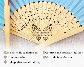 Custom Quinceañera Favor Fan for Guest/Personalized Party Favors XV Celebration/Sweet 15 & Sweet 16/Wedding Fans Favor/Mis Quince Años Gift