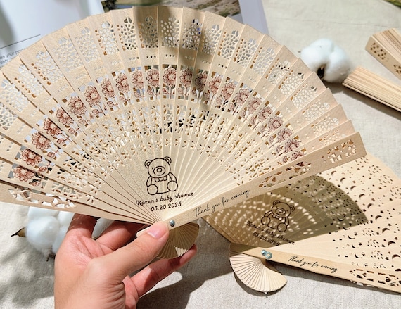 Personalized Baby Shower Fans with free gift bag Baby Shower Favors Baby Shower Gifts Party Favors Hand Fans for girl and boys 1st Birthday