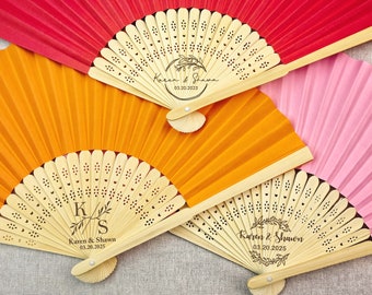 Wedding Colored Fan in bulk Rustic Fan Custom Wedding Favor Fan Personalized Fans for Guests Wedding Fan Set Summer Beach Fan Halloween Fans