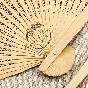 Personalized Wedding Fans Rustic Wedding Favor Fan Custom Hand Fan for Wedding Party Summer Beach Fan Business Party Hand Fan Favors in Bulk