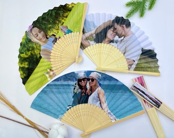 Custom Printed Photo Fan/Wedding Fan Favors/Personalized Paper Fan with Photo/Bridesmaid Gift/Custom Fans for Birthday/Business/Bachelorette