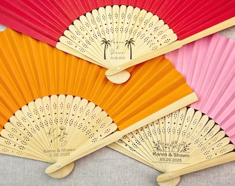 Bulk Wedding Ceremony Fan Custom Rustic Wedding Favor Fan Personalized Fan for Guests Wedding Bridesmaid Gift Bridal Shower Summer Beach Fan
