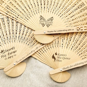 Personalized Fan Quinceañera Birthday Fan Party Favor in bulk Sweet 15 16 Hand Fan Custom 1st Birthday Fan Set Mis Quince Años fan for guest
