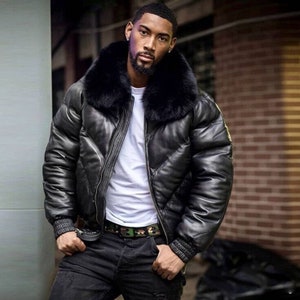 Black jacket with 2025 black fur collar