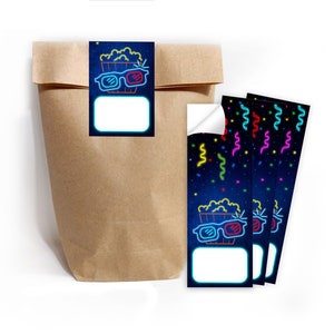 Geschenktüten Papiertüten Aufkleber mit Kindermotiv Kino für Mitgebsel / Gastgeschenke bei Kindergeburtstag Mädchen Jungs einpacken