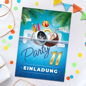 Einladungskarten zum 11. Kindergeburtstag Schwimmbad Pool-Party Einladungen zum elften Geburtstag Mädchen Jungen Geburtstagseinladungen