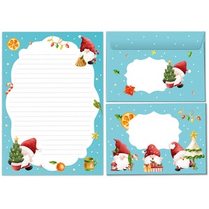 Briefpapier-Set Weihnachten Briefblock mit Umschlägen Kinder Weihnachtsbriefpapier Mädchen Jungen (Block A5 mit 25 Blätter + 15 Umschläge)