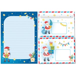 Briefpapier-Set Weihnachten Briefblock mit Umschlägen Kinder Weihnachtsbriefpapier Mädchen Jungen (Block A5 mit 25 Blätter + 15 Umschläge)