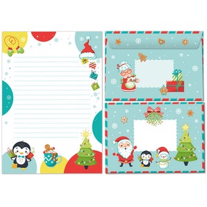 Briefpapier-Set Weihnachten Briefblock mit Umschlägen Kinder Weihnachtsbriefpapier Mädchen Jungen (Block A5 mit 25 Blätter + 15 Umschläge)
