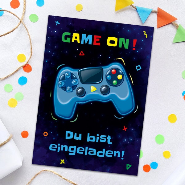 Einladungskarten zum Kindergeburtstag Gamer Party Einladungen für Geburtstag Jungen Motto-Party Geburtstagseinladungen Jungsgeburtstag