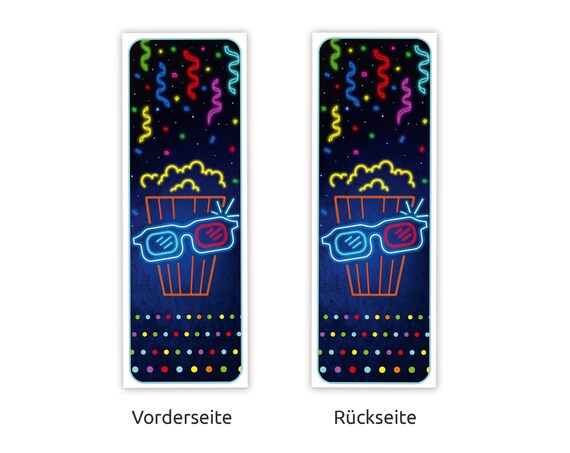 8 Mini-Notizblöcke + 8 Geschenktüten + 8 Aufkleber – Kino/Cinema-Party Mitgebsel Für Kindergeburtstage (orange)