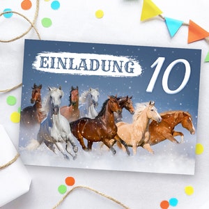 Einladungskarten zum 10. Kindergeburtstag Pferd Einladungen zum zehnten Geburtstag für Mädchen Geburtstagseinladungen für Mädchengeburtstag