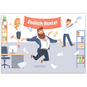 Abschiedskarte für Kollege Chef in XXL-Format (A4) mit Umschlag lustige Glückwunschkarte für Ruhestand Rente für Arbeitskollege