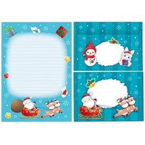 Briefpapier-Set Weihnachten Briefblock mit Umschlägen Kinder Weihnachtsbriefpapier Mädchen Jungen (Block A5 mit 25 Blätter + 15 Umschläge)