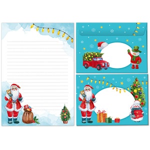Briefpapier-Set Weihnachten Briefblock mit Umschlägen Kinder Weihnachtsbriefpapier Mädchen Jungen (Block A5 mit 25 Blätter + 15 Umschläge)