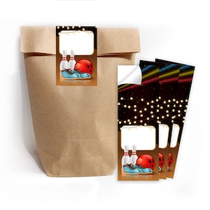 Geschenktüten Papiertüten mit Kindermotiv Bowling Kegeln-Party für Mitgebsel / Gastgeschenke bei Kindergeburtstag Mädchen Jungs einpacken