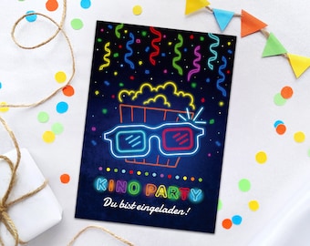 Einladungskarten zum Kindergeburtstag Kino Einladungen für Geburtstag Jungen Mädchen Motto-Party Geburtstagseinladungen