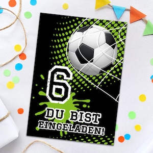 Einladungskarten zum 6. Kindergeburtstag Fussball Fußball Einladungen zum sechsten Geburtstag Jungen coole Geburtstagseinladungen für Jungs