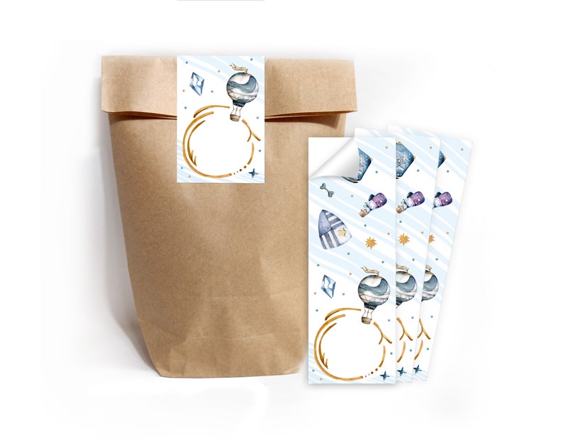 Gift bags Paper bags with a children's motif of knights for party bags/favors at children's birthdays, weddings, boys' birthdays image 1