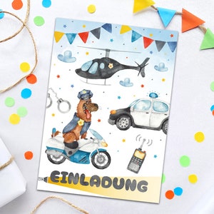 Einladungskarten zum Kindergeburtstag Polizei Detektiv Einladungen für Geburtstag Jungen Motto-Party Geburtstagseinladungen Taufe