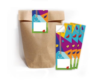 Geschenktüten Papiertüten mit Kindermotiv Klettern-Party Bouldern für Mitgebsel / Gastgeschenke bei Kindergeburtstag Mädchen Jungs einpacken