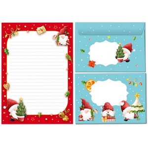 Briefpapier-Set Weihnachten Briefblock mit Umschlägen Kinder Weihnachtsbriefpapier Mädchen Jungen (Block A5 mit 25 Blätter + 15 Umschläge)