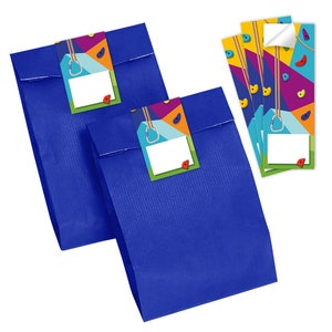 Sacs cadeaux Sacs en papier avec motif d'enfant Escalade Bouldering pour cadeaux / cadeaux de fête pour les anniversaires d'enfants pour filles et garçons image 3