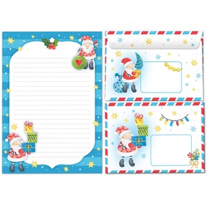 Briefpapier-Set Weihnachten Briefblock mit Umschlägen Kinder Weihnachtsbriefpapier Mädchen Jungen (Block A5 mit 25 Blätter + 15 Umschläge)