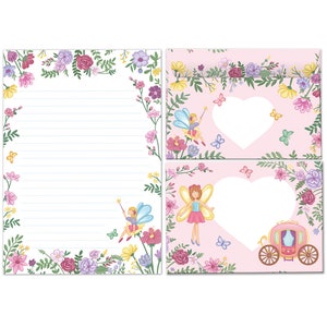 Briefpapier-Set Briefblock mit Umschlägen für Kinder Feen Briefpapierset (Block A5 mit 25 Blätter + 15 Umschläge) liniert Kindermotiv
