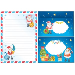 Briefpapier-Set Weihnachten Briefblock mit Umschlägen Kinder Weihnachtsbriefpapier Mädchen Jungen (Block A5 mit 25 Blätter + 15 Umschläge)