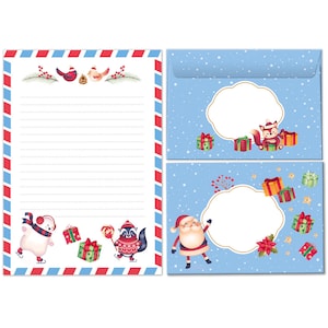 Briefpapier-Set Weihnachten Briefblock mit Umschlägen Kinder Weihnachtsbriefpapier Mädchen Jungen (Block A5 mit 25 Blätter + 15 Umschläge)